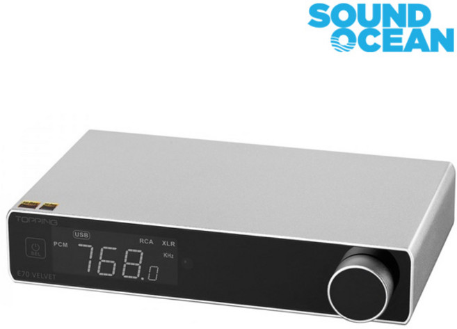 토핑 하이파이 USB 덱 컨버터 헤드폰 앰프 TOPPING HI-FI USB DAC Converter, E70 Velvet 실버