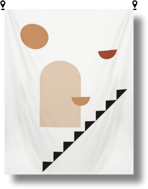 해룸 대형 패브릭 포스터 두꺼비집 가리개 페브릭 태피스트리 가림천 아트 행잉 초대형, 65.올라가는 계단(세로버전)