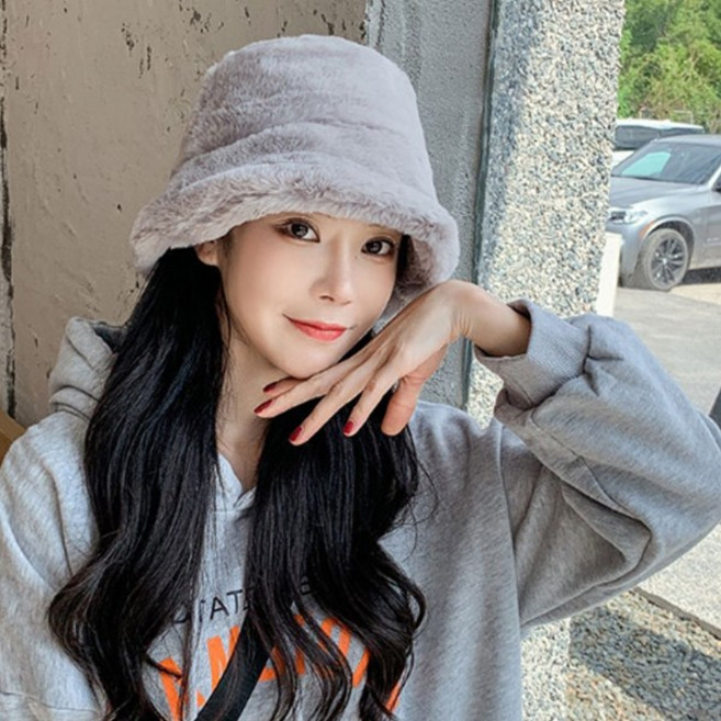 여성모자 겨울모자 털모자 퍼 벙거지모자 버킷햇 1-23