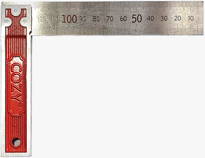 코지 COZY 트라이스퀘어 CZ-TS-6 직각자 스텐 스틸 각도기 철자 목공용 6인치 150mm, 3세트