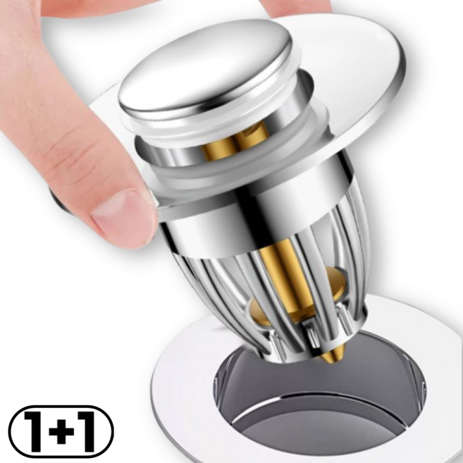 지빈 손으로 누르는 원터치 세면대 팝업 성능좋은 물마개, 2개