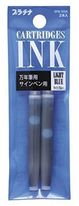 플래티넘 카트리지 잉크 2개입 만년필 사인펜용 라이트 블루 SPN-100A #57× 3 팩, 1개, 상세페이지 참조