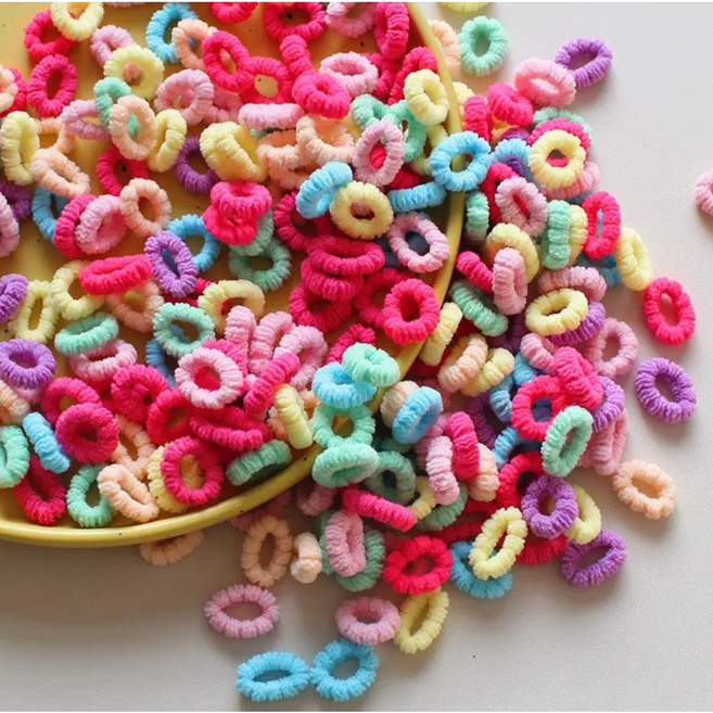 소소하게 헤어고무줄 도넛링 안아픈 머리끈 무매듭 대용량