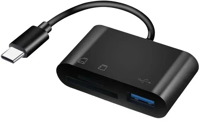USB C타입 OTG 변환기 TF CF SD 메모리 카드 리더 Sim 어댑터 맥북 노트북 삼성 샤오미 3 in 1, 01 3 in 1-Black