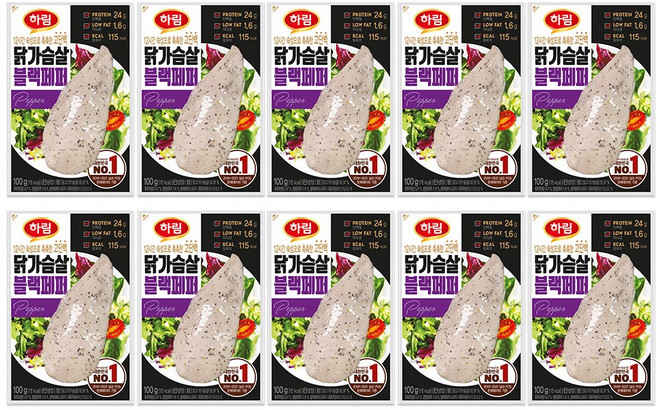 하림 닭가슴살 블랙페퍼 100g, 10개