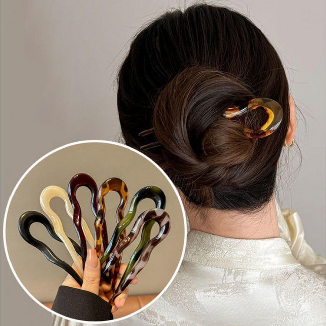 ZMBIRD 6종세트 광택 u자 올림머리 비녀핀 N673