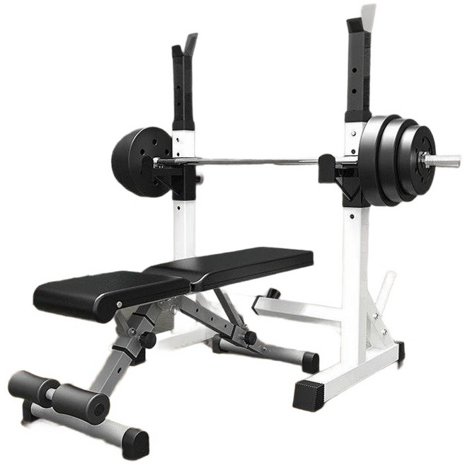 벤치프레스 접이식 가정용 홈짐 헬스 플랫 벤치 스쿼트렉 각도조절벤치 인클라인, 옐로우 일체형 스쿼트랙