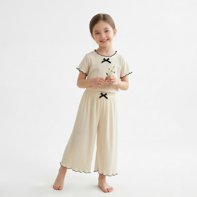 쿨 프릴 반팔티+와이드팬츠 상하복 110-140호