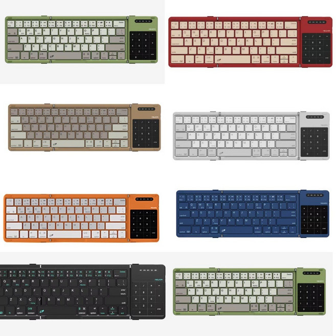 Nillkin 포켓 블루투스 접이식 미니키보드 휴대용터치패드 슬림형 휴대편리 출장 오피스용, 그린, 접이식버전