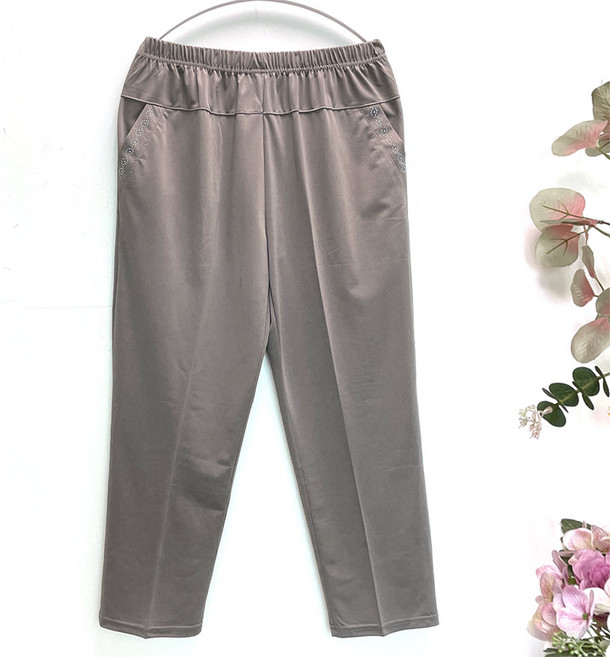 국민할매 할머니옷 쿨스판 포켓라인 핫피스 9부 밴딩바지[SH-135]