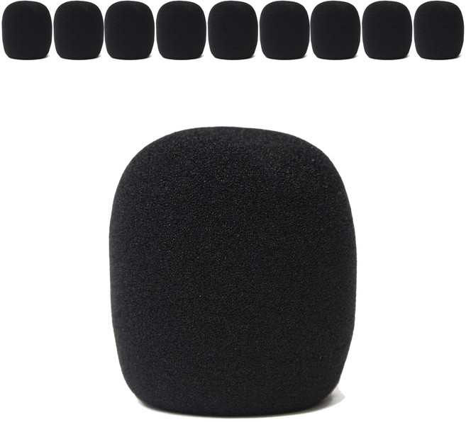 IMI 마이크솜 스폰지 스펀지 윈드스크린 팝필터 10개입, 블랙10개