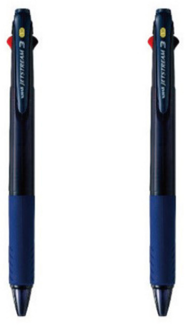 제트스트림 3색볼펜 0.38mm, 네이비, 2개
