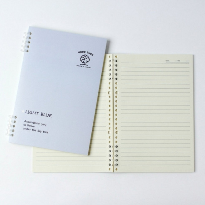 SSZ 중간링이 없어 쓰기 편한 유선노트 B5 60매 블루 2개세트, 1세트