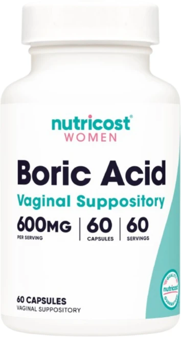 Nutricost 여성 보릭산 질 좌약 600mg 캡슐 60정, 1개 - 쿠팡