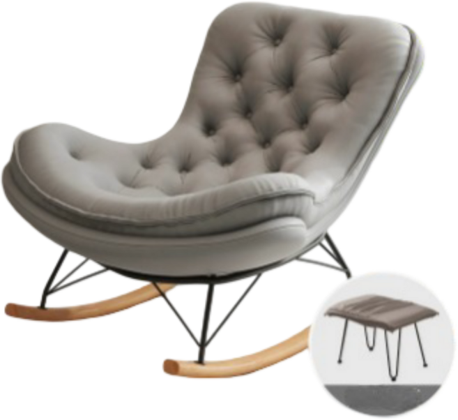 스윙쉐이드 편안한 고급 라텍스 프리미엄 흔들의자 릴렉스체어 1인용쇼파 스윙체어 수유 독서 안락의자 거실 카페, 1개, 10. 그레이 (풋스툴 포함)