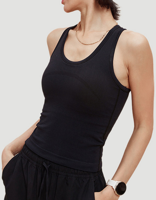 가슴 패드가 있는 여성용 I자형 미백 조끼 충격 방지 러닝 요가 필라테스 트레이닝 피트니스 의류