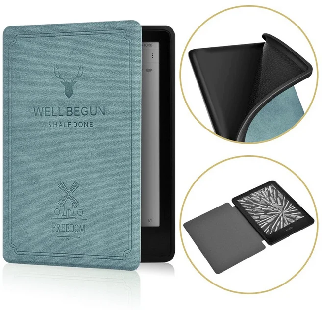 6인치 올뉴 킨들 11세대 2022년 출시 페이퍼화이트 6/5/4/3/2/1 e리더 커버 푼다용 스마트 케이스, 07 J9G29R 2019 10th, 01 Light Blue