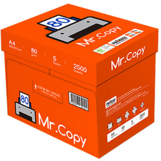 미스터카피 Mr Copy 복사용지 80g, A4, 2500개