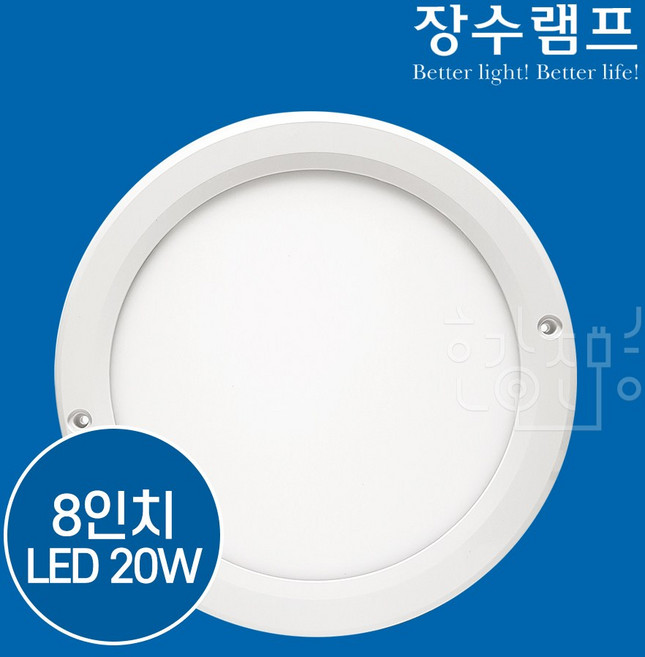 우리조명 장수램프 LED 8인치 엣지 원형 직부등 20W 주광색, 1개
