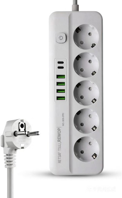 멀티탭 USB C타입 겸용 콘센트 충전기 2PD+4USB 2500W, 1개, WHITE 5구, 2m