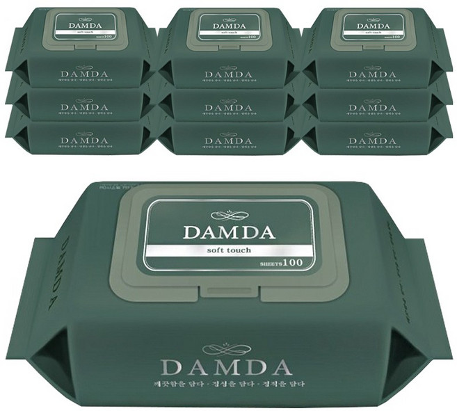 담다 물티슈 / 두툼한 고급 물티슈, 100개입, 10개