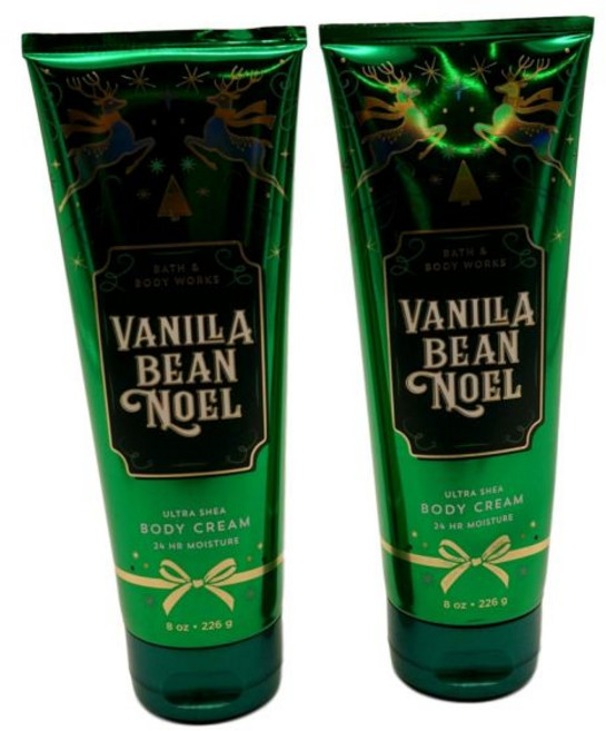 배스 앤 바디 웍스 2팩 바닐라 빈 노엘 울트라 시어 바디 크림 8온스.