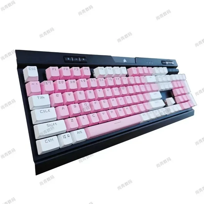 Corsair Keycap 용 모든 K 시리즈 호환 K70/K95 교정 키캡 세트 PBT 안티 오일 얼룩 게임 사무실, 01 OEM, 01 Pink White