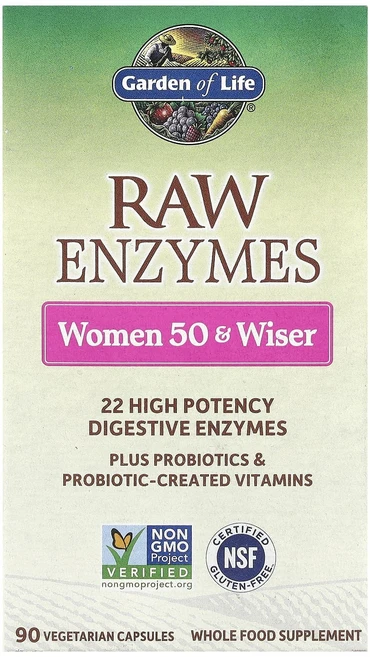 새해 첫좋은선물 Garden of Life RAW Enzymes 만 50세 이상 여성용 베지 캡슐 90정 제대로 할인합니다, GardenofLifeRAWEnzymes만50세이상여성, 1개 - 쿠팡