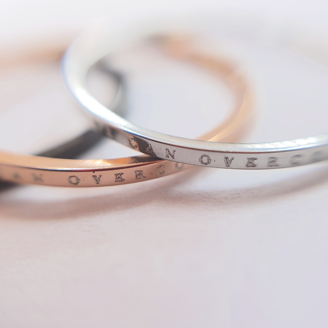 전국재해 재난 기부 후원 문구 각인 써지컬 극복 실반지 WE CAN OVERCOME 1mm Ring