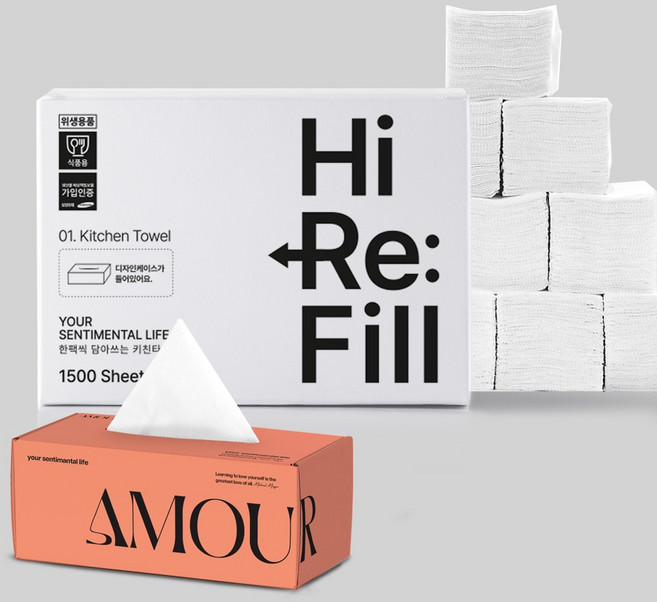 주방의품격 뽑아쓰는 키친타올, 100매, 15개