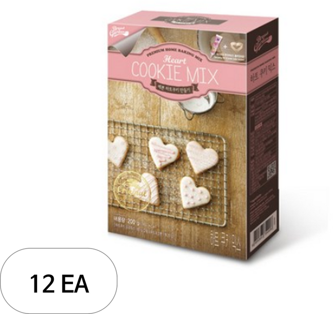 브레드가든 하트쿠키믹스, 200g, 12개