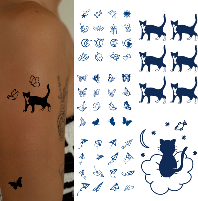 부띠끄38 미니 반영구 타투스티커 헤나 세트, 1개, BTS003