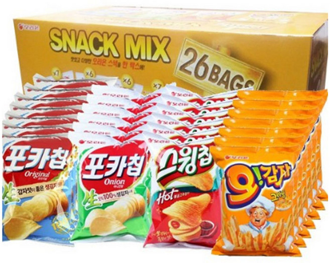 오리온 감자 패밀리팩 26개입 (포카칩 스윙칩 오감자) +, 감자스낵믹스26개입, 1세트