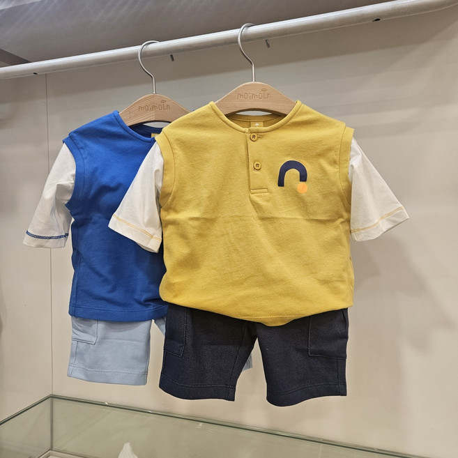 [모이몰른] 써니 7부상하# 편안한 면소재 상의와 유연한 사선스판 하의로 구성되여 간절기부터 여름철까지 외출복과 실내복으로 다양하게 입을수 있는 예쁜 7부상하