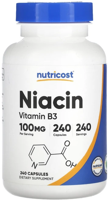 Nutricost 니아신 100mg 캡슐 240정, 1개 - 쿠팡