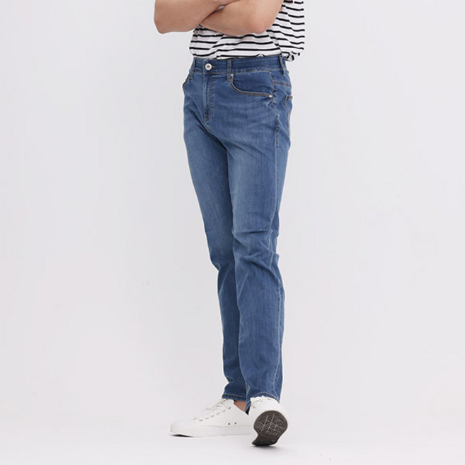 [잠뱅이] 남성 쿨맥스 밴드 브러쉬 데님 팬츠 미디엄블루