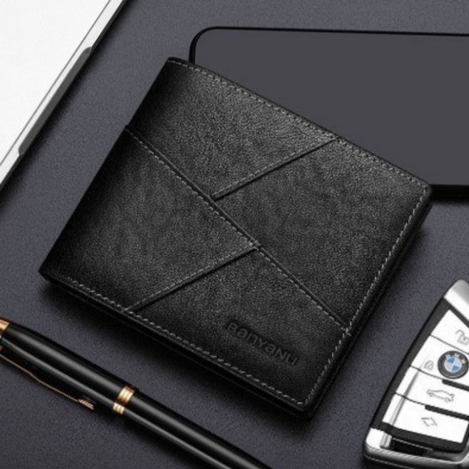 보마이 남성 프리미엄 소가죽 심플 슬림 반지갑 N2031