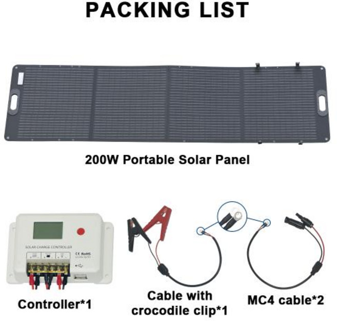 아파트태양광설치 태양광패널 컨트롤러 ETFE 200W 접이식 20.5V, 1개