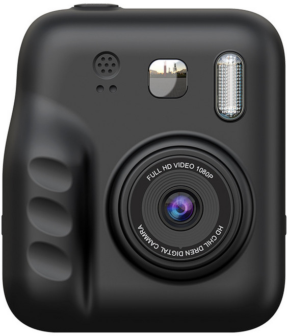 新款拍立得兒童數碼小相機卡通迷你拍照打印數碼高清打印照相機, 1個, Y300高清雙攝-黑色(配4卷彩色打印紙):1個