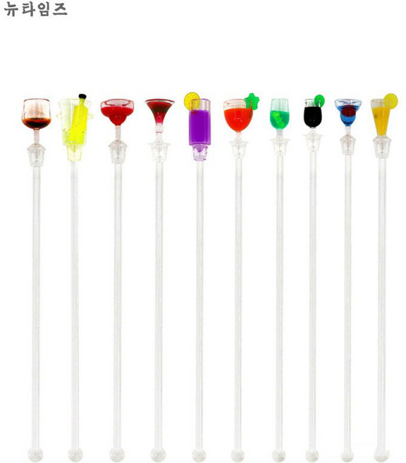 칵테일 머들러 티스푼 10 개 대 귀여운 음료 믹서 바 Puddler Muddler 교반 혼합 스틱 Ladle Stirrer Swizzle Sticks 23cm, 1개