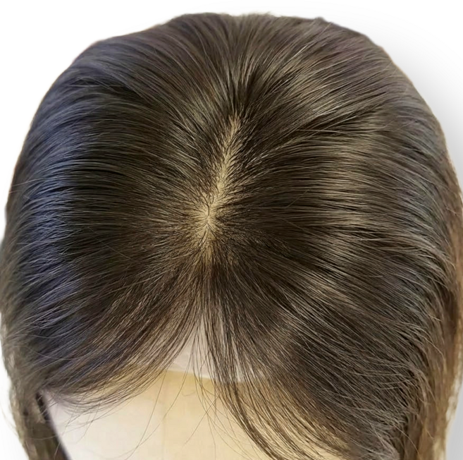 팍클리 리얼스킨 풍성한 인모 정수리 부분 가발, 1개, 앞머리 X + 내추럴블랙