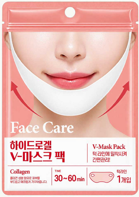 하이드로겔 리프팅 콜라겐 브이라인 마스크팩, 브이라인리프팅팩, 1개