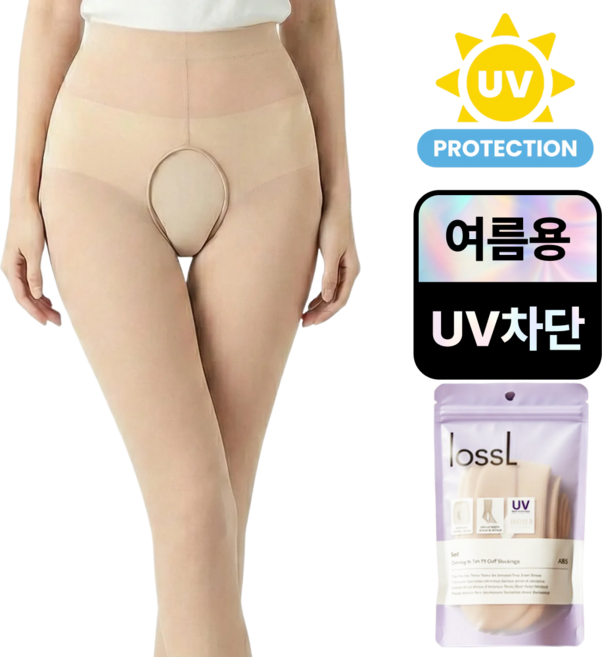 로슬 UV 차단 슬림핏 Y존 오픈 골프스타킹 40D