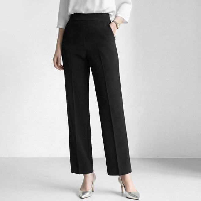 [간절기 일자 레귤러핏] 에이플심플 여성 일자팬츠 고탄력 스판바지