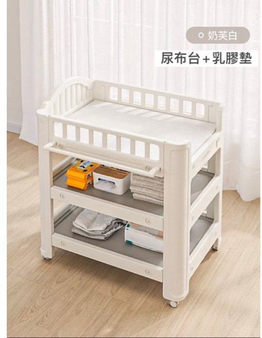 babyviva 不發霉尿布台 多功能寶寶尿布台 護理台 尿布收納台 置物台 置物櫃 收納台, 尿布台+乳膠墊, 1個