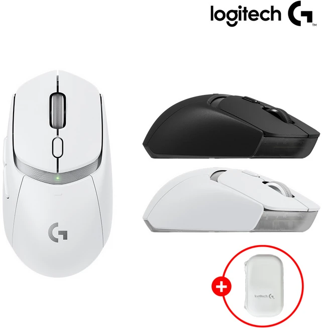 로지텍 게이밍 무선 마우스 G309, G309 + 파우치, 화이트+화이트 파우치 - 쿠팡