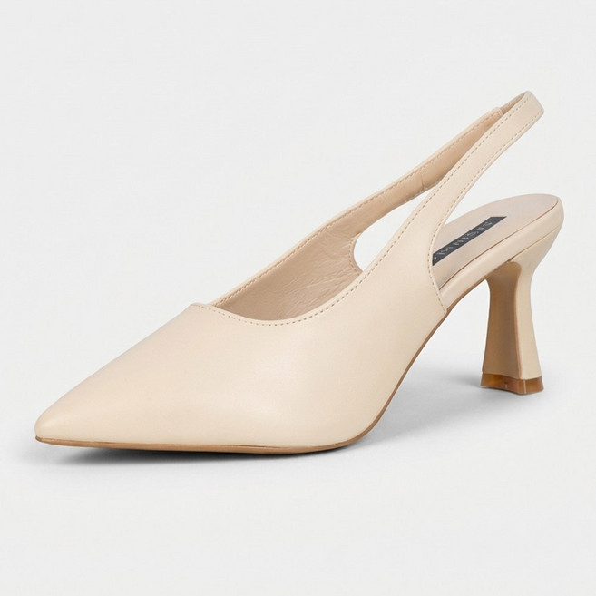 타니즈 이톤 하객신발 스틸레토 뾰족코 스퀘어 밴딩 여성 슬링백힐 (7cm)