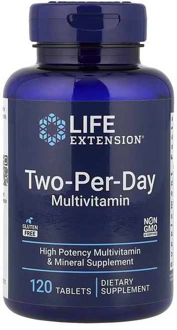 라이프익스텐션 투-퍼-데이 멀티비타민 타블렛, 1개, 120정