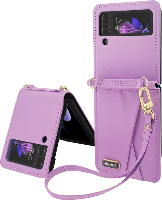 5세컨즈 갤럭시 Z플립 카드 수납 스트랩 가죽 케이스