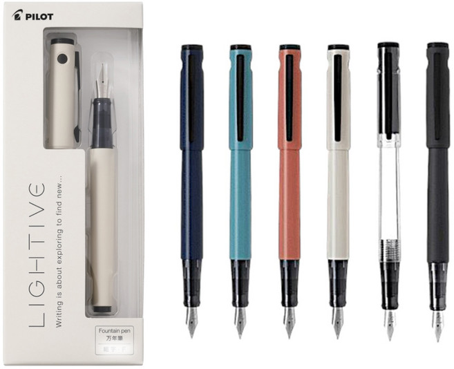 일본 파이롯트 만년필 NEW 라이티브 일본 필기구 입문용 선물, 매트블랙, F